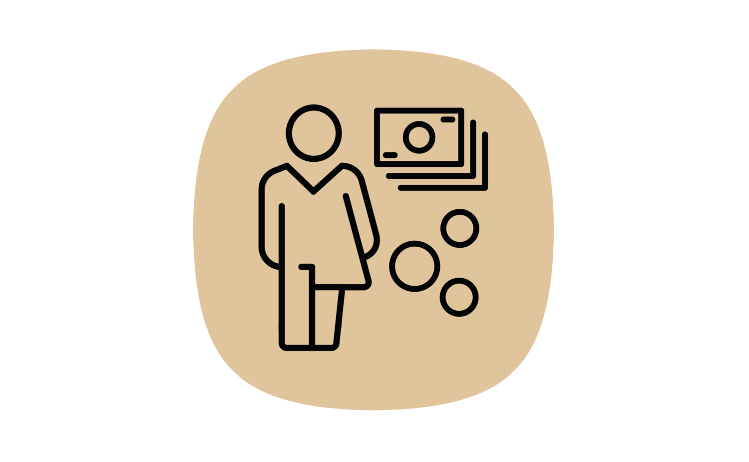 Piktogram som illustrerar begreppet lön